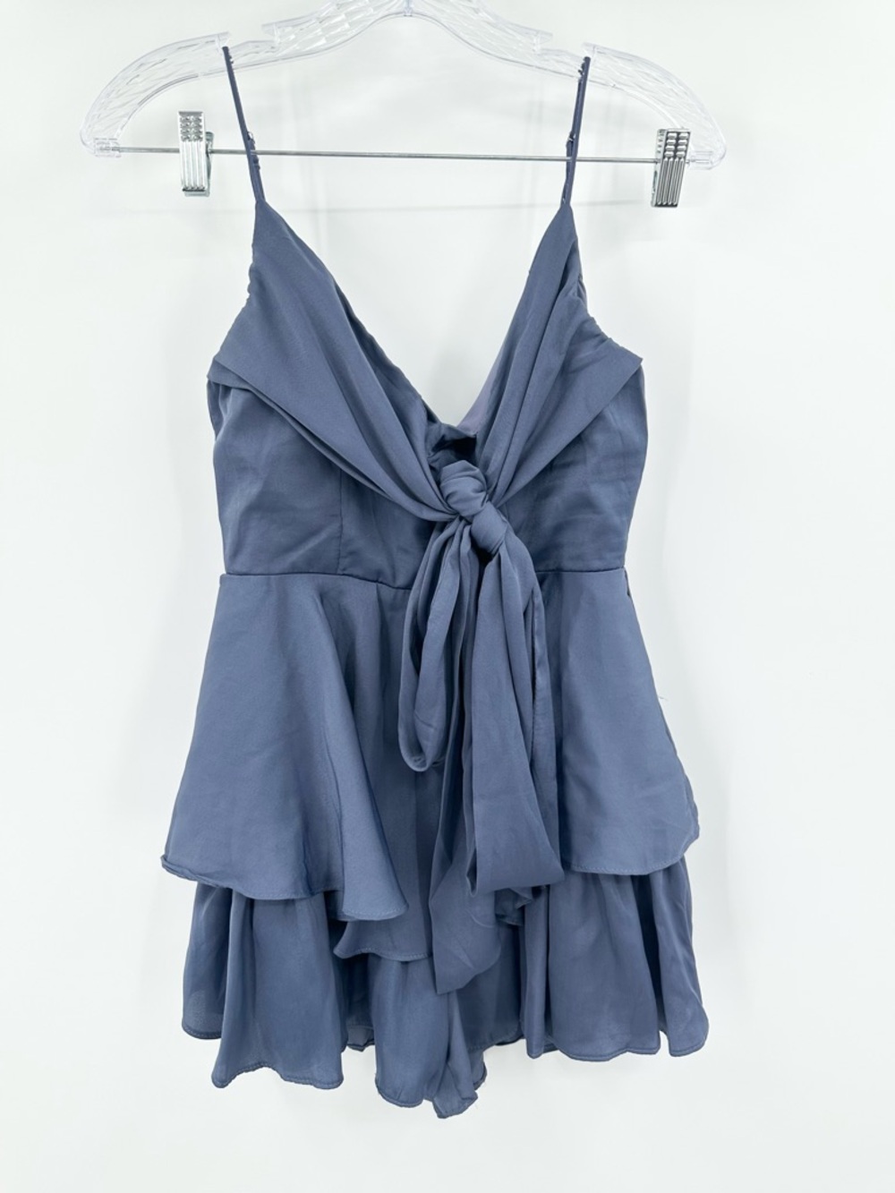 Native Daughters NWT Blue Ruffled Tiered Mini Shorts Romper‎ Size XS